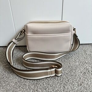 3/$45 Cream Vegan Leather Camera Bag